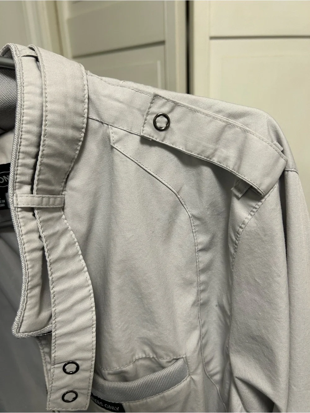 Members Only Light Gray Men's Bomber Jacket Vintage